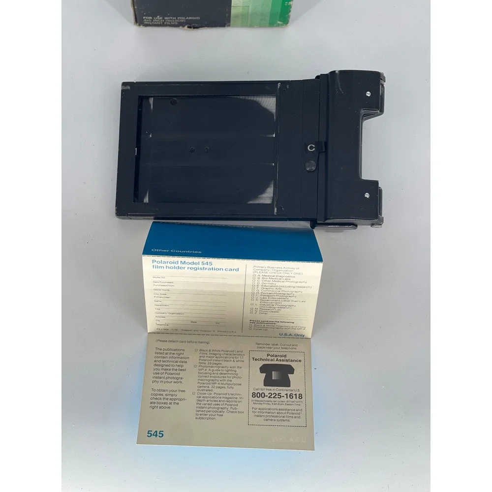 Polaroid Model 545 Land Film Holder 4x5 Large Format Instant Film Back with Box